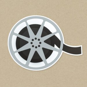 movie reel icon isolated