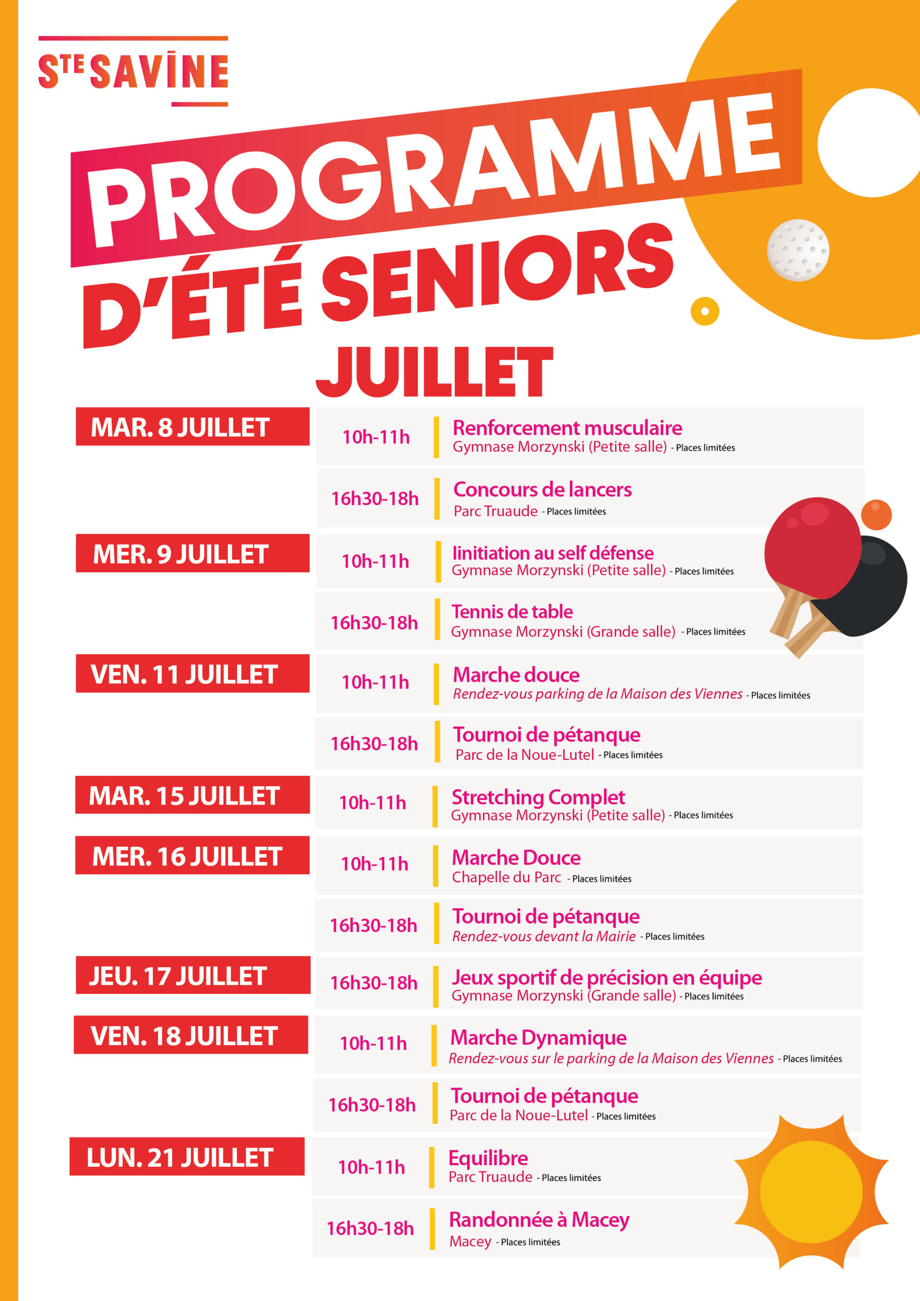 programme de l'été 01