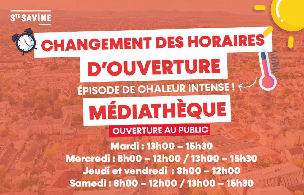 changement horaire mediatheque