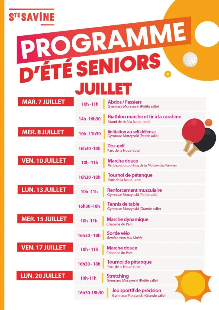 programme de l'été 01